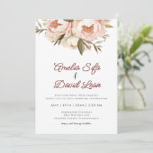 Invitation Aquarelle Boho Peonies Floral Mariage (Debout devant)