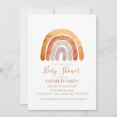 Invitation Aquarelle Boho Rainbow Baby shower (Devant)