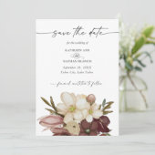 Invitation Aquarelle Boho Rose & Neutre Enregistrez la Date (Debout devant)
