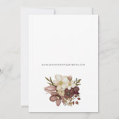 Invitation Aquarelle Boho Rose & Neutre Enregistrez la Date (Dos)