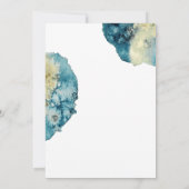 Invitation Aquarelle Boho Unique Marine Bleu Simple Mariage (Dos)