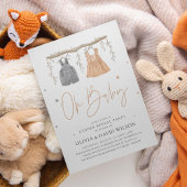 Invitation Aquarelle Boho Vêtements bébé Révélation de genre