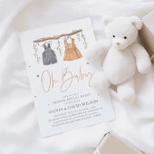 Invitation Aquarelle Boho Vêtements bébé Révélation de genre