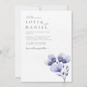 Invitation Aquarelle Boho violet Floral Mariage d'hiver (Devant)