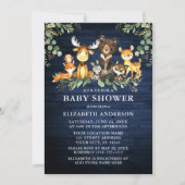 Invitation Aquarelle Bois Animaux Bois Végétal Douche (Devant)