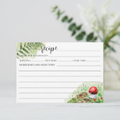 Invitation Aquarelle Bois Champignons Ferns Recette Card (Debout devant)