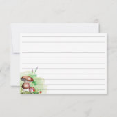 Invitation Aquarelle Bois Champignons Ferns Recette Card (Dos)