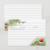 Invitation Aquarelle Bois Champignons Ferns Recette Card (Devant / Derrière)
