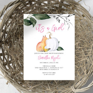 Invitation Aquarelle Bois Chute Baby shower à thème