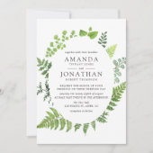 Invitation Aquarelle Bois Mariage de verdure (Devant)
