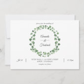 Invitation Aquarelle Bois Mariage de verdure (Devant)