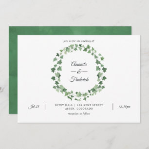 Invitation Aquarelle Bois Mariage de verdure