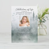 Invitation Aquarelle Bois Pine Célébration de la vie Photo (Debout devant)