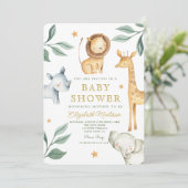 Invitation Aquarelle Bois Safari Animaux mignons (Debout devant)