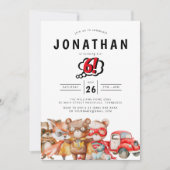 Invitation Aquarelle Bois Superhero Anniversaire (Devant)