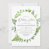 Invitation Aquarelle Bois Wedding shower de verdure (Devant)