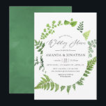 Invitation Aquarelle Bois Wedding shower de verdure<br><div class="desc">Eucalyptus (saule,  dollar bébé et argent),  jasmin,  lierre et fougères invitation wedding shower avec typographie manuscrite conçue pour être rapidement et facilement customisée aux détails de votre événement.</div>