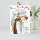 Invitation Aquarelle bon thanksgiving vintage (Debout devant)