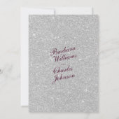 Invitation Aquarelle bordeaux argent parties scintillant luxe (Dos)