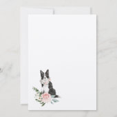 Invitation Aquarelle Bordure Collie Pet & Floral Rose (Dos)