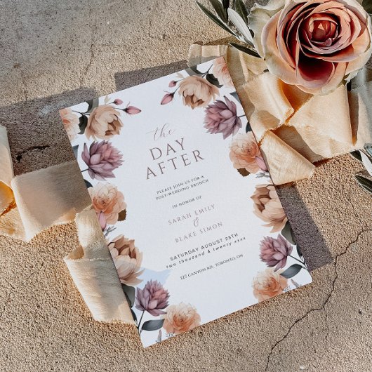 Invitation Aquarelle botanique après Brunch Mariage