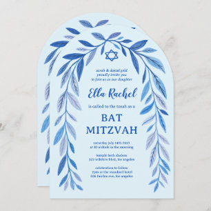 Invitation Aquarelle botanique Arc Bat mitzvah de barre de co