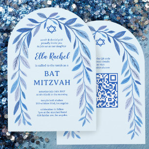 Invitation Aquarelle botanique Arc Bat mitzvah de barre de co