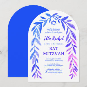 Invitation Aquarelle botanique ARCH personnalisée pour Bar Mi