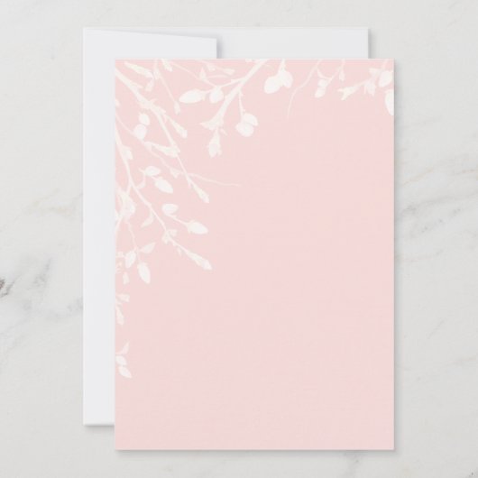 Invitation Aquarelle Botanique Blush rose Mariage Floral (Dos)