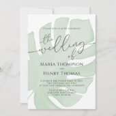 Invitation Aquarelle Botanique Boho Foliage Vert Palme Feuill (Devant)