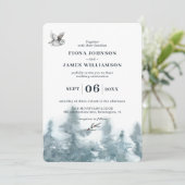 Invitation Aquarelle Botanique Chouette Botanique Mariage (Debout devant)