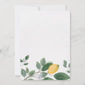 Invitation Aquarelle botanique Citron et verdureBrunch nuptia (Dos)