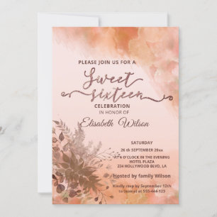 Invitation Aquarelle botanique d'automne