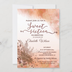 Invitation Aquarelle botanique d'automne