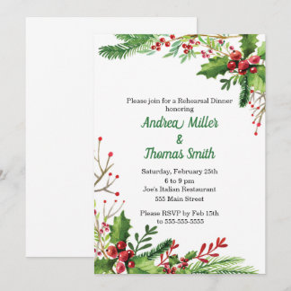 Invitation Aquarelle botanique d'invitation de dîner de