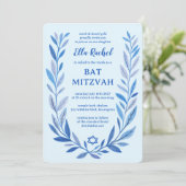 Invitation Aquarelle botanique étoile de David Bar Bat mitzva (Debout devant)