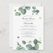 Invitation Aquarelle Botanique Eucalyptus Fête des mariées (Devant)