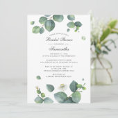 Invitation Aquarelle Botanique Eucalyptus Fête des mariées (Debout devant)