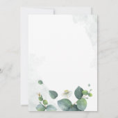Invitation Aquarelle Botanique Eucalyptus Fête des mariées (Dos)