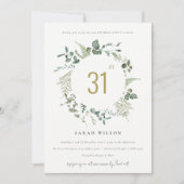 Invitation Aquarelle Botanique Eucalyptus Wreath Anniversaire (Devant)