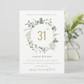 Invitation Aquarelle Botanique Eucalyptus Wreath Anniversaire (Debout devant)
