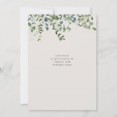 Invitation Aquarelle Botanique Fête des mariées de verdure (Dos)