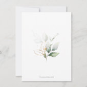 Invitation Aquarelle Botanique Feuillage Baby shower verdoyan (Dos)