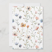Invitation Aquarelle botanique, fleur sauvage de printemps (Dos)