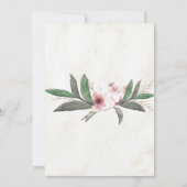 Invitation Aquarelle Botanique Fleurit Douche Couple (Dos)