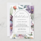 Invitation Aquarelle botanique floral script nuptiale (Devant)