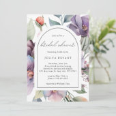 Invitation Aquarelle botanique floral script nuptiale (Debout devant)