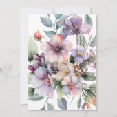 Invitation Aquarelle botanique floral script nuptiale (Dos)