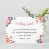 Invitation Aquarelle Botanique Florale Détails du Mariage Inf (Debout devant)