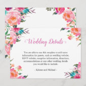 Invitation Aquarelle Botanique Florale Détails du Mariage Inf (Devant / Derrière)